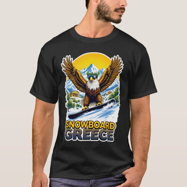 Snowboarding Eagle i Grekland Scenia T Shirt (Framsida)