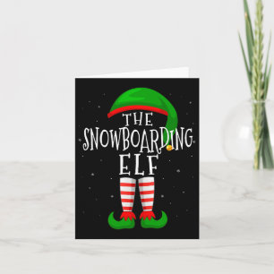 Snowboarding Elf Funny Matching Family Group X Kort