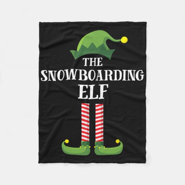 Snowboarding Elf Matching Family Group jul P Fleecefilt (Framsidan)