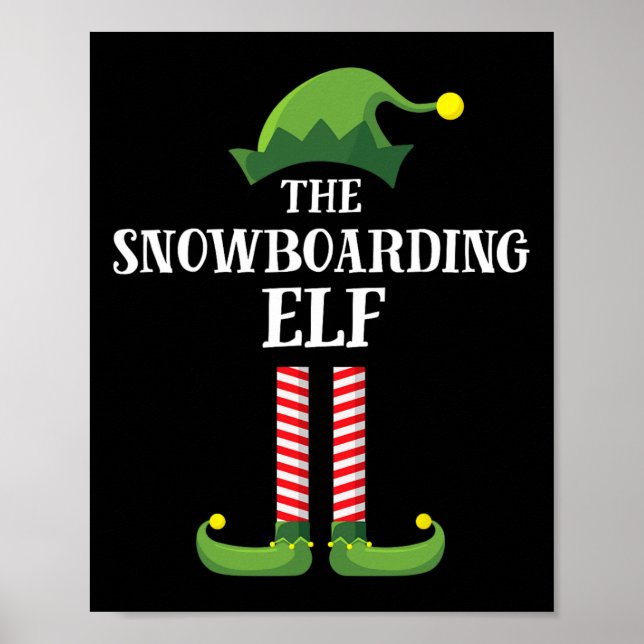 Snowboarding Elf Matching Family Group jul P Poster (Framsidan)