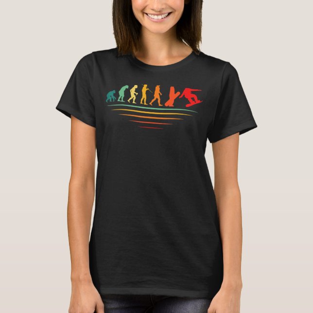 Snowboarding Evolution Retro Snowboard Outfit Snö T Shirt (Framsida)