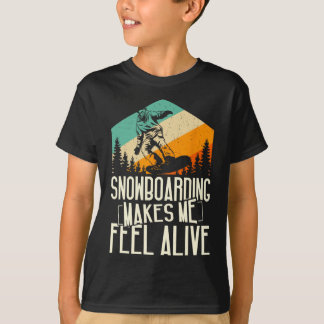 Snowboarding får mig att känna mig levande Retro C T Shirt