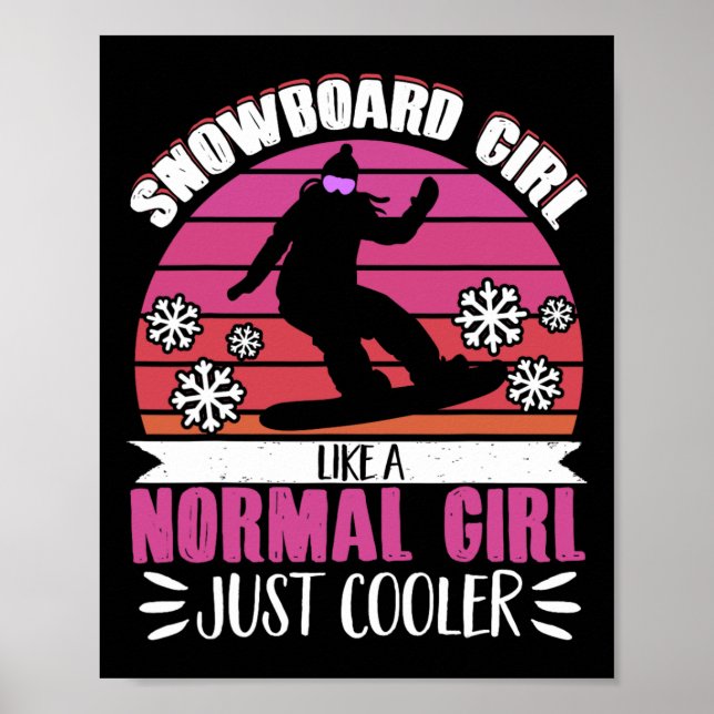 Snowboarding flicka som en nybörjare poster (Framsidan)