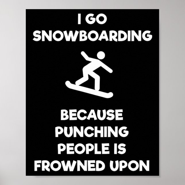 Snowboarding Funny - Snowboard Slå Poster (Framsidan)