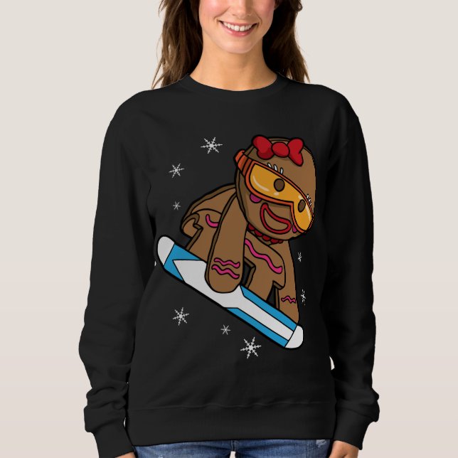Snowboarding Gingertea Girl T Shirt (Framsida)