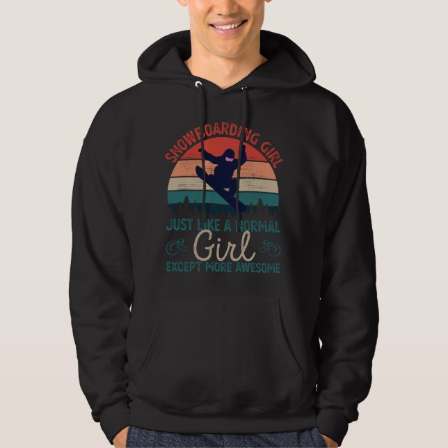 Snowboarding Girl Gift Fantastisk Snowboard Hoodie (Framsida)