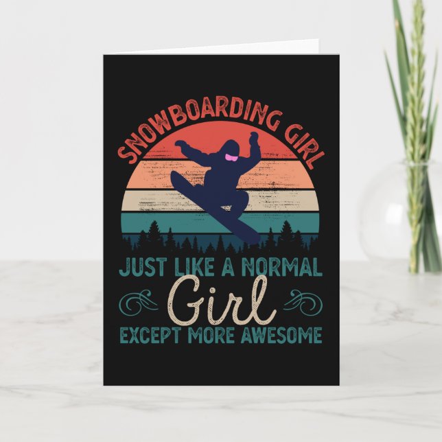 Snowboarding Girl Gift Fantastisk Snowboard Kort (Framsida)