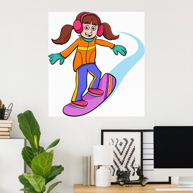 Snowboarding Girl Snö Roligt Poster (Skapare uppladdad)