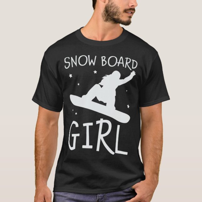 Snowboarding Girl Winter Snowboarder T Shirt (Framsida)