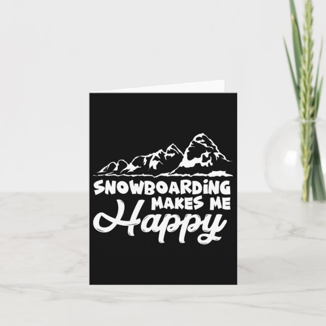 Snowboarding gör mig Lycklig snurrbord 1 Kort (Framsida)