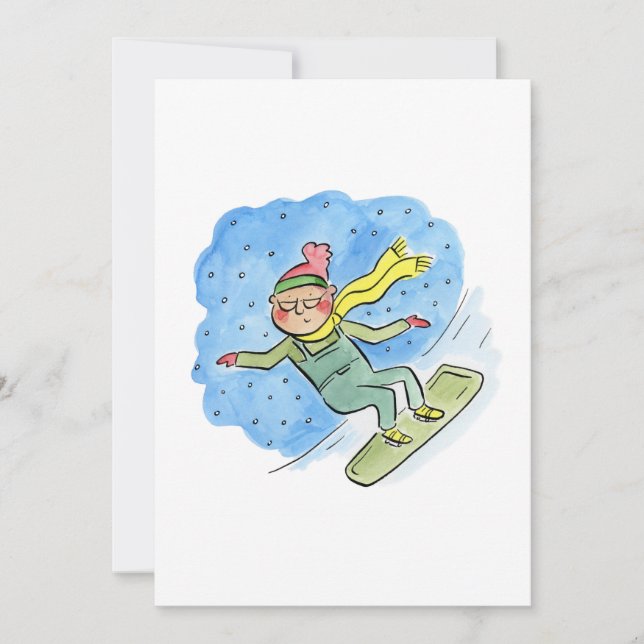 Snowboarding Grandad Inbjudningar (Framsida)