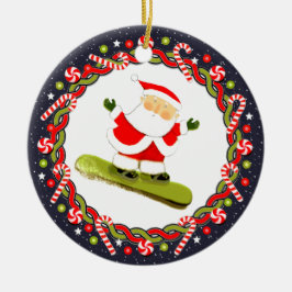 Snowboarding Helgdag Gift Ceramic Ornament