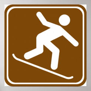 Snowboarding Highway-skylt Poster
