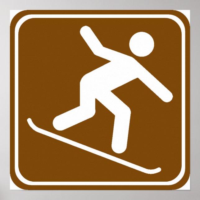 Snowboarding Highway-skylt Poster (Framsidan)