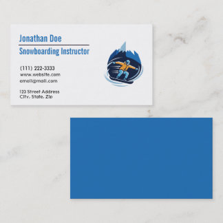 Snowboarding Instructor Business Card Visitkort