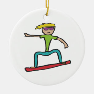 Snowboarding Julgransprydnad Keramik