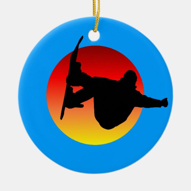 snowboarding julgransprydnad keramik (Framsidan)