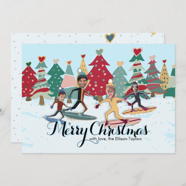 Snowboarding-julkort Julkort (Fram/baksida)