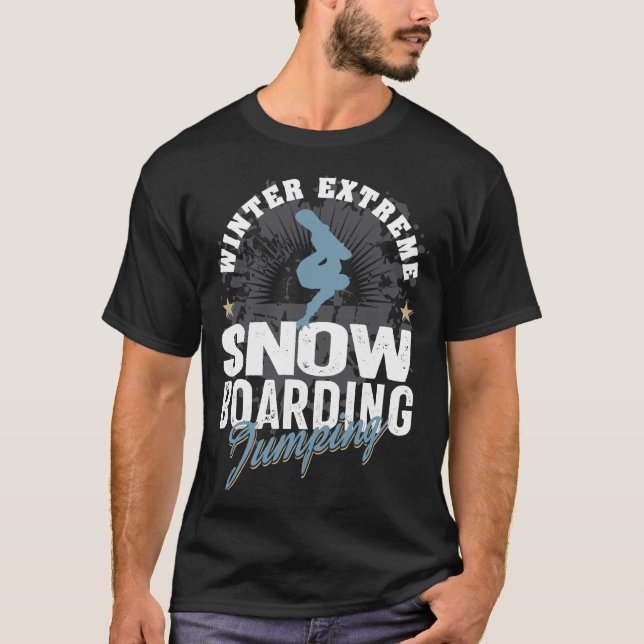 Snowboarding Jumping T Shirt (Framsida)