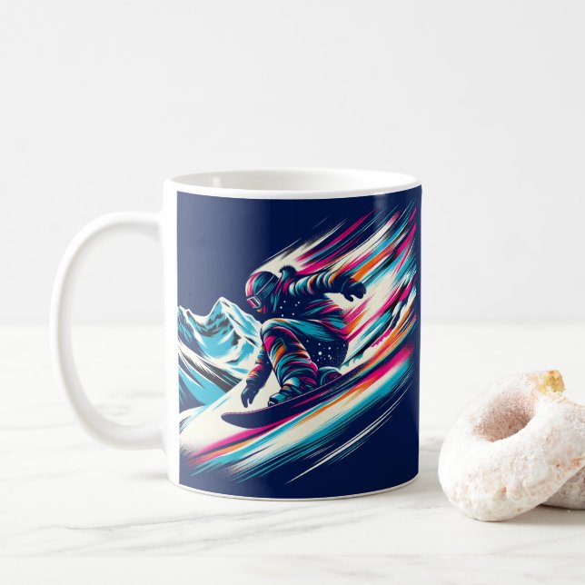 Snowboarding Kaffemugg (Med munk)