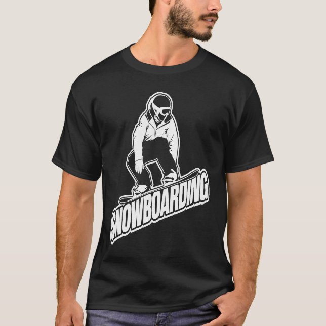 Snowboarding Large Shredder Lettering Underbar Sno T Shirt (Framsida)