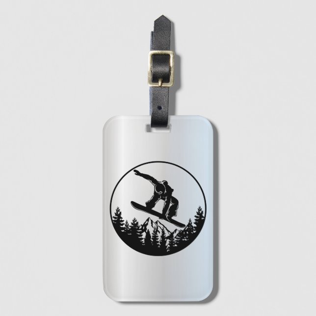 Snowboarding Luggage Tag Bagagebricka (Framsida vertikal)