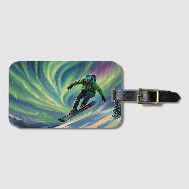 Snowboarding Luggage Tag Bagagebricka (Framsida horisontal)