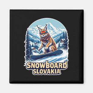 Snowboarding Lynx i Slovakien Äventyr Magnet