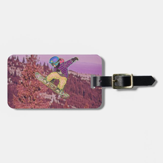 Snowboarding-målning Bagagebricka (Horisontell Framsida)
