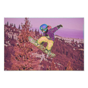 Snowboarding-målning Fototryck