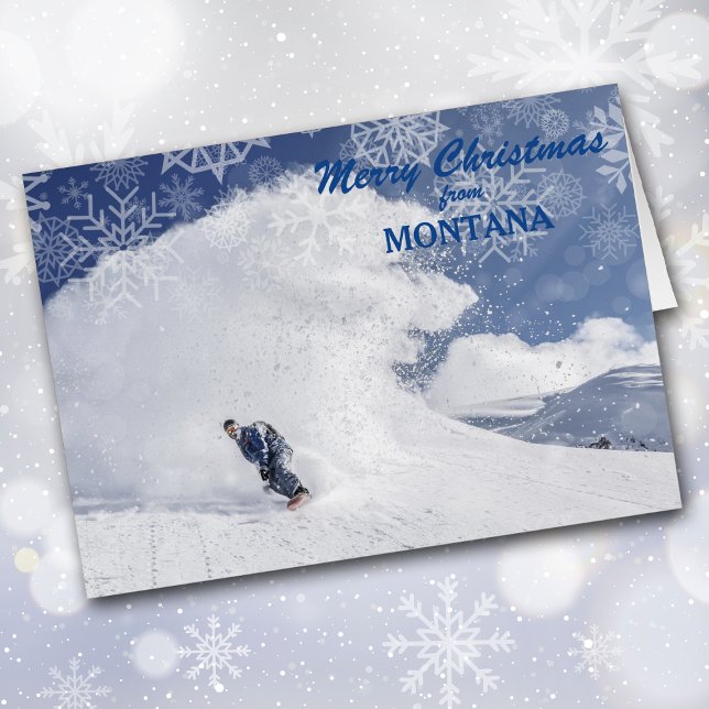 Snowboarding Montana Snowflake-julkort Hälsningskort (Skapare uppladdad)