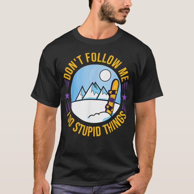 Snowboarding Mountain Funny Freestyle _2 T Shirt (Framsida)