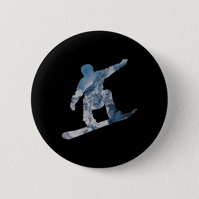 Snowboarding Mountain T Shirt - Gift för snörpvads Knapp (Framsida)