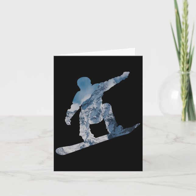 Snowboarding Mountain T Shirt - Gift för snörpvads Kort (Framsida)