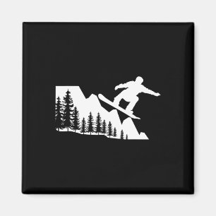Snowboarding Mountain Winter Sports Äventyr Snö Magnet