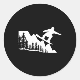 Snowboarding Mountain Winter Sports Äventyr Snö Runt Klistermärke