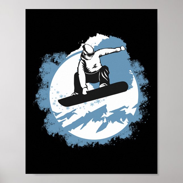Snowboarding Mountain Wintersport Ski Poster (Framsidan)