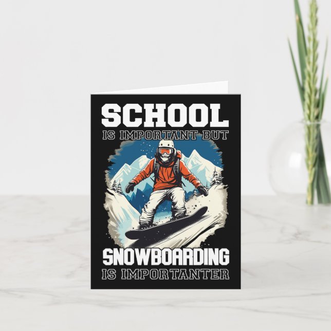 Snowboarding Mountains Snö Vacation Snowboard Ski Kort (Framsida)