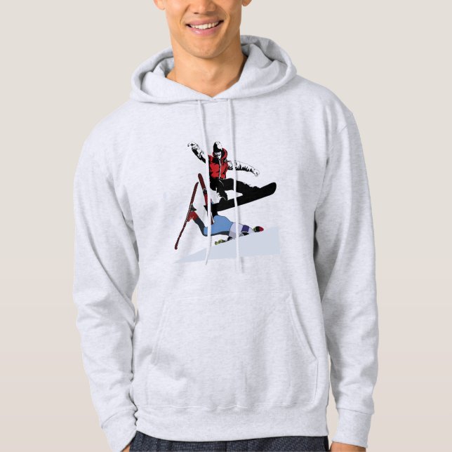 Snowboarding over Skiing Hoodie (Framsida)