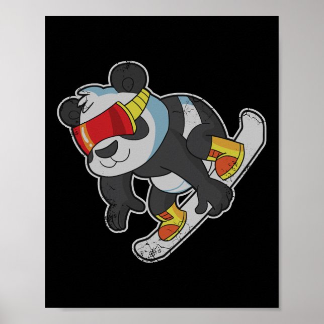 Snowboarding Panda Bear Poster (Framsidan)