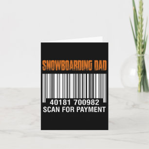 Snowboarding Pappa Scan for Payment Funny Pappor Kort