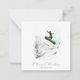 Snowboarding Photo- julkort Anteckningskort