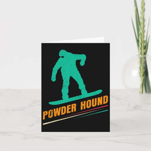 Snowboarding Powder Hound Funny Snowboard Children Kort (Framsida)