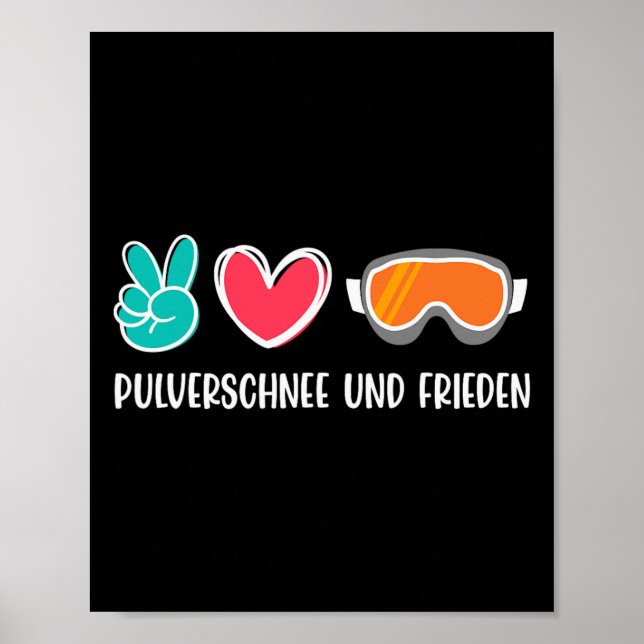 Snowboarding Powder Snö och Peace Funy Snowboard Poster (Framsidan)