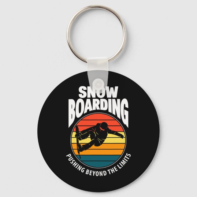 Snowboarding Pushing förbi Limit funny Snö Nyckelring (Framsida)