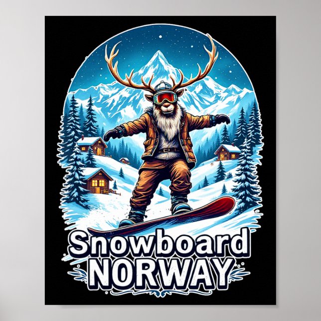 Snowboarding Reindeer Äventyr i Norge Poster (Framsidan)