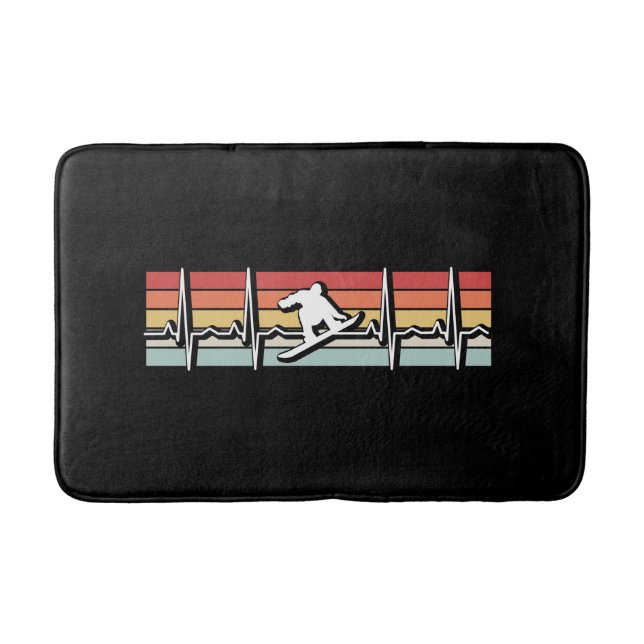 Snowboarding Retro Heartslag Badrumsmatta (Framsidan)