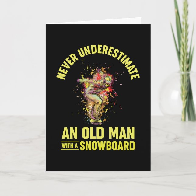 Snowboarding Retro Skiing på Snö Snowboarder Kort (Framsida)