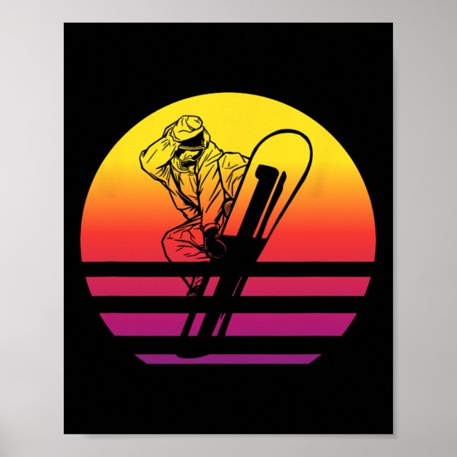 Snowboarding Retro Stil Vintage 1 Poster (Framsidan)