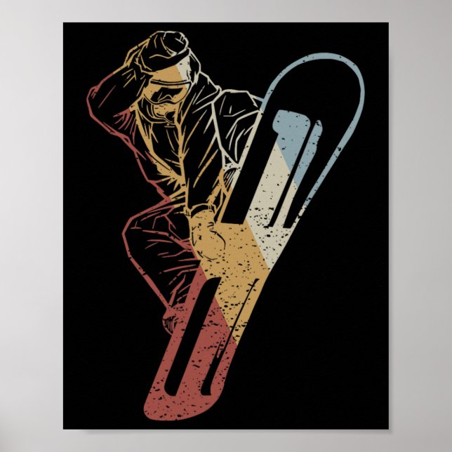 Snowboarding Retro Stil Vintage Poster (Framsidan)